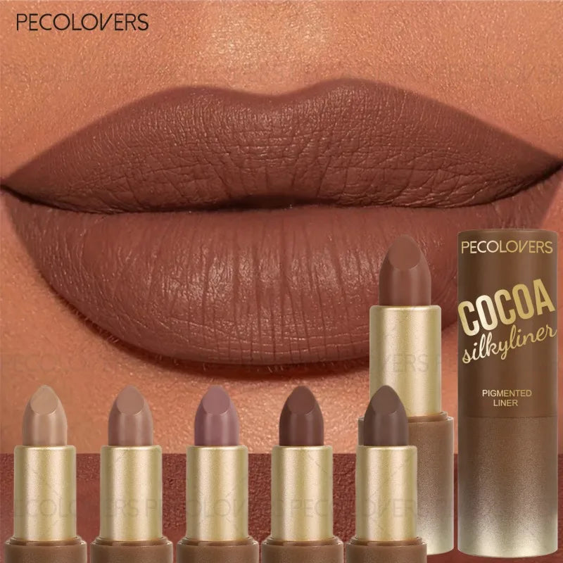 1pcs Multi-color Lipstick, Brown Lip Gloss, Multi-color Selection, Non-dry Lip Gloss, Full and Charming Lips, Lip Cosmetics Quake