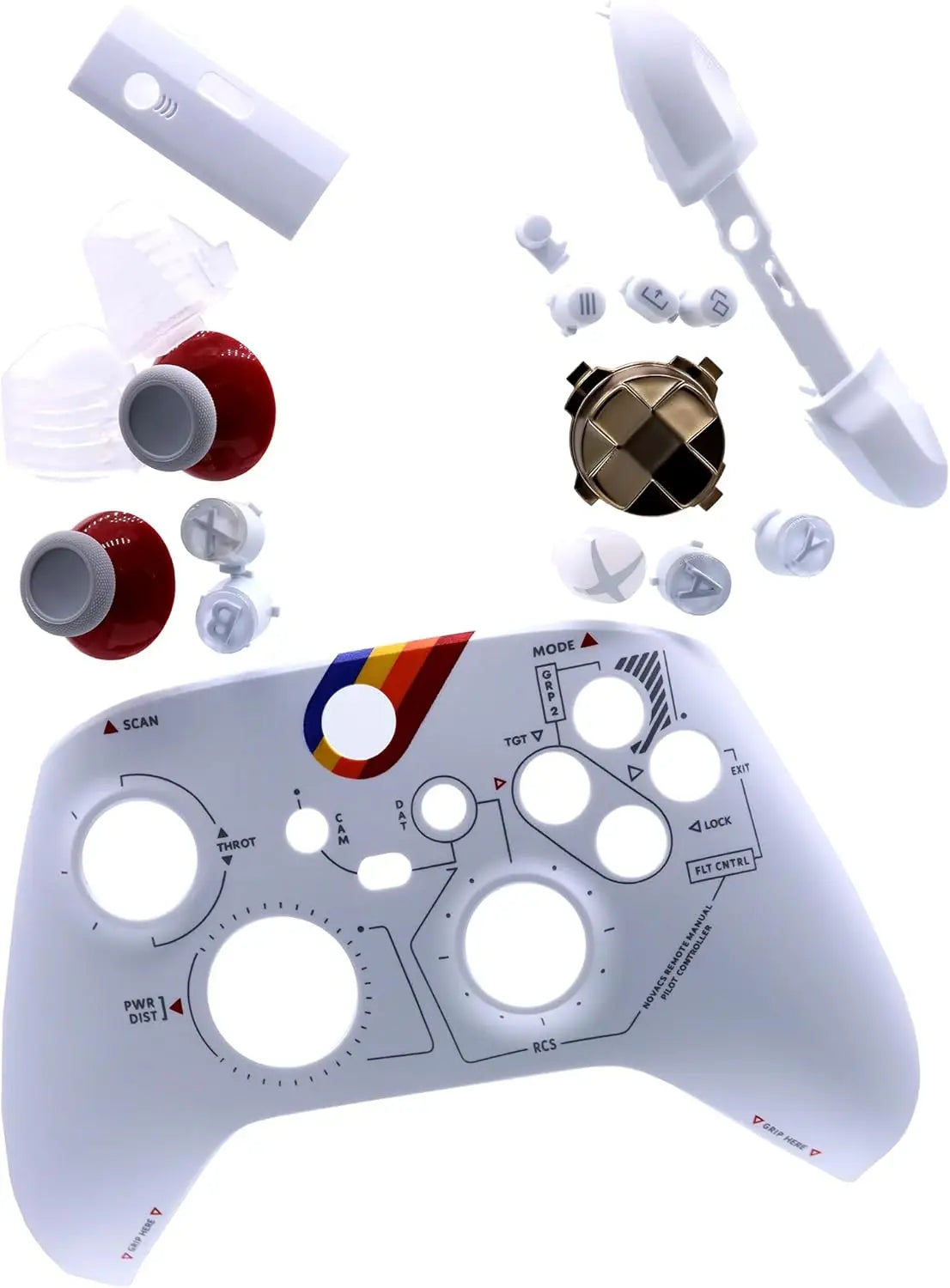 Front Faceplate W/Full Button Bumper Thumbstick D-Pad Housing Shell Kit Replacement for Xbox Series Controller Quake