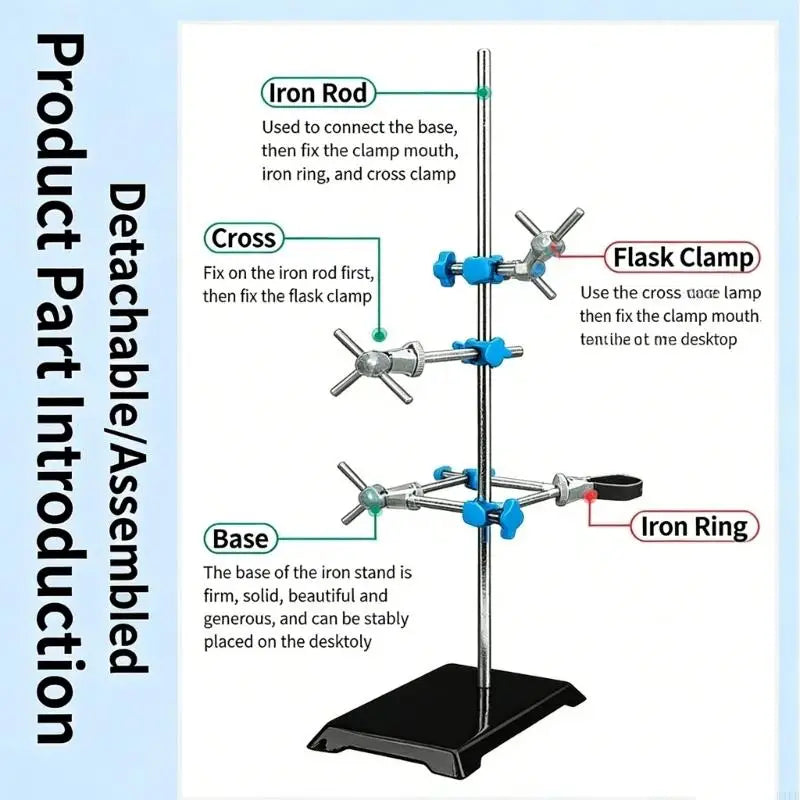 Adjustable 30cm Iron Chemistry Laboratory Equipment Stand With Safe Clamps For Titration Heating And Mixing Experiments K1KF Quake CN