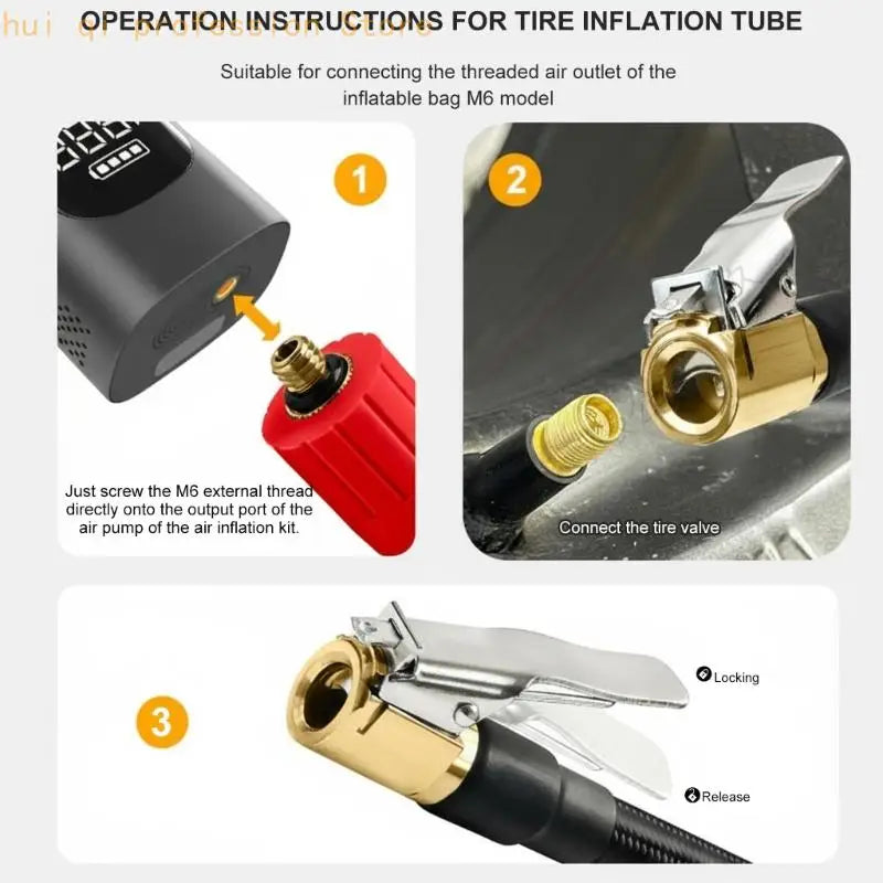 Air Pumps Extension Hose 100cm Cold Resistant Tube Ergonomic Tire Inflation Part H8WE Quake