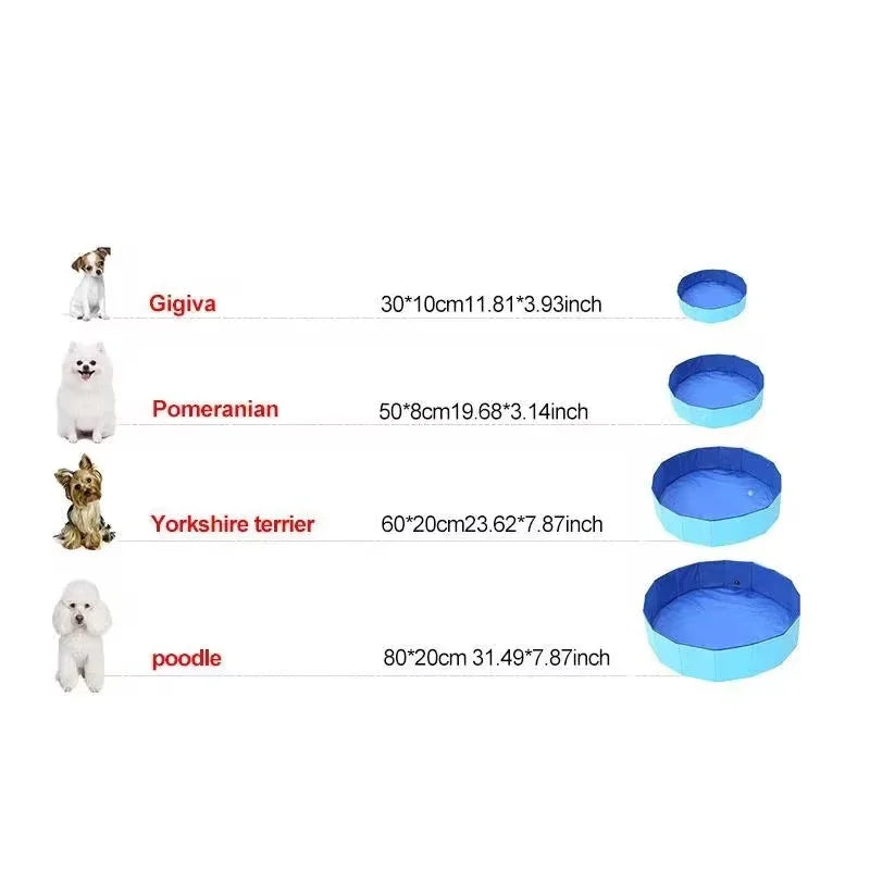 Portable Foldable Outdoor Pet Cleaning Pool - Hard Plastic Swimming & Bathing Tub - Ideal for Pet Baths & Kiddie Fun Quake