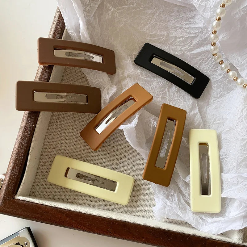 Women's BB Hair Clips Milk White Coffee Bangs Side Scrunchies Hairpins Broken Hair Fixed Clip Back Head Clips Headwear 10pcs/set Quake