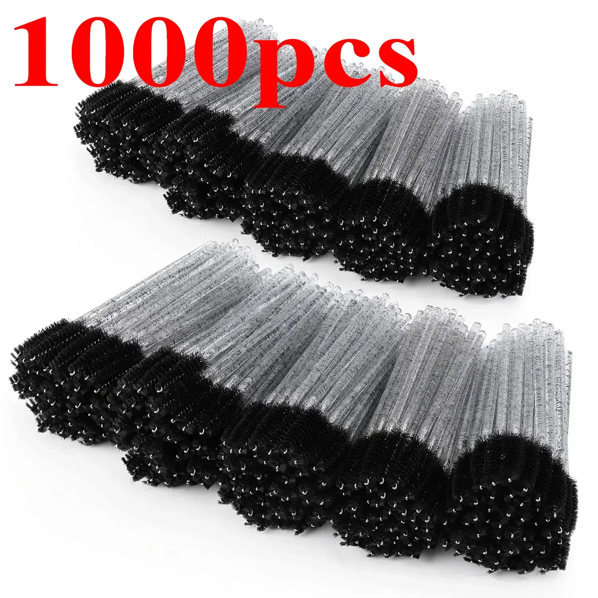 100/500/1000pcs Wholesale Eye Beauty Tools Disposable Mascara Wands Eyelash Brush Lash Extension Colorful Spoolies for Eyebrow Quake M93 Black 1000pcs