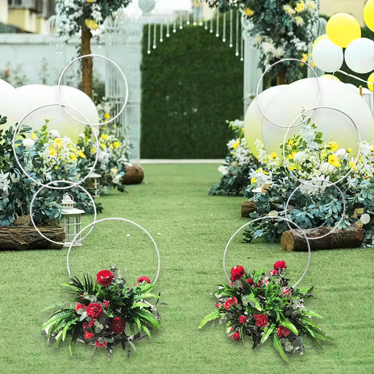 Wedding Arch Stand Backdrop Stand Flower Arch Frame for Baby Shower Anniversary Stage Display Ceremony (Flower Not Included) Quake White 2PCS
