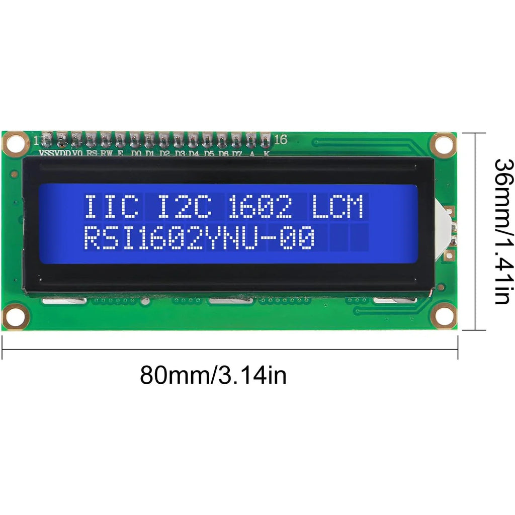 LCD1602 Screen with Backlight LCD Display Module Board 2 X 16 Characters 1602 5V for Ar-duino Duemilanove Robot 1602A UNO R3 MEG Quake