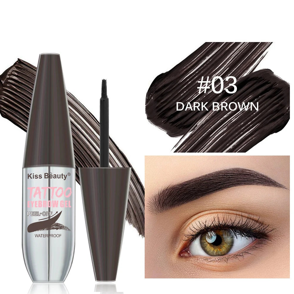 Bridal Wedding Eyebrow Tint Peel Off Gel Waterproof Long Lasting Natural Color Semi Permanent Makeup for Wedding Day Quake 03