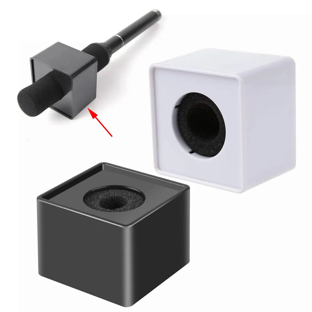 Microphone Flag Station Cube ABS Square Flags Interview Mic Logo Mark TV Station Reporter Microphone Cube Box Foam Cover Quake