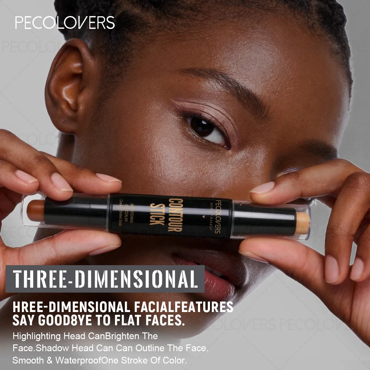 1PC Double-ended Contour Stick, Two-in-one Highlighter, Facial Contour, Three-dimensional Face Shape, Facial Cosmetics Quake
