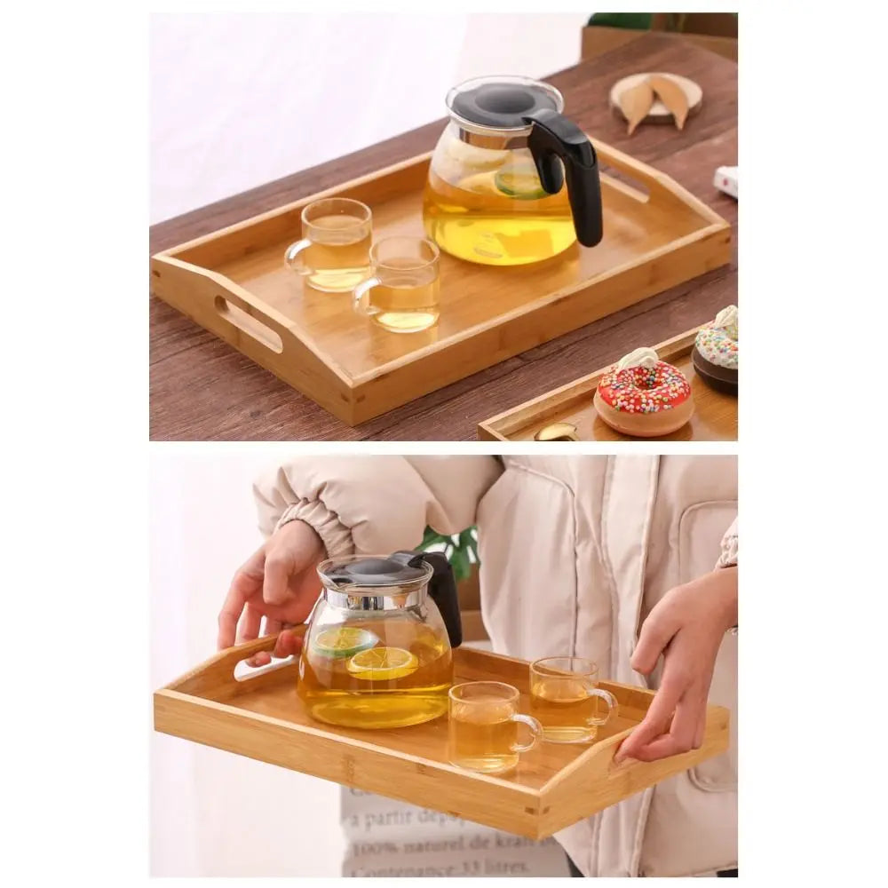 New Rectangular Storage Tray household Solid Wood Tea Tray Bamboo Water Cup Plate Home Living Room Quake