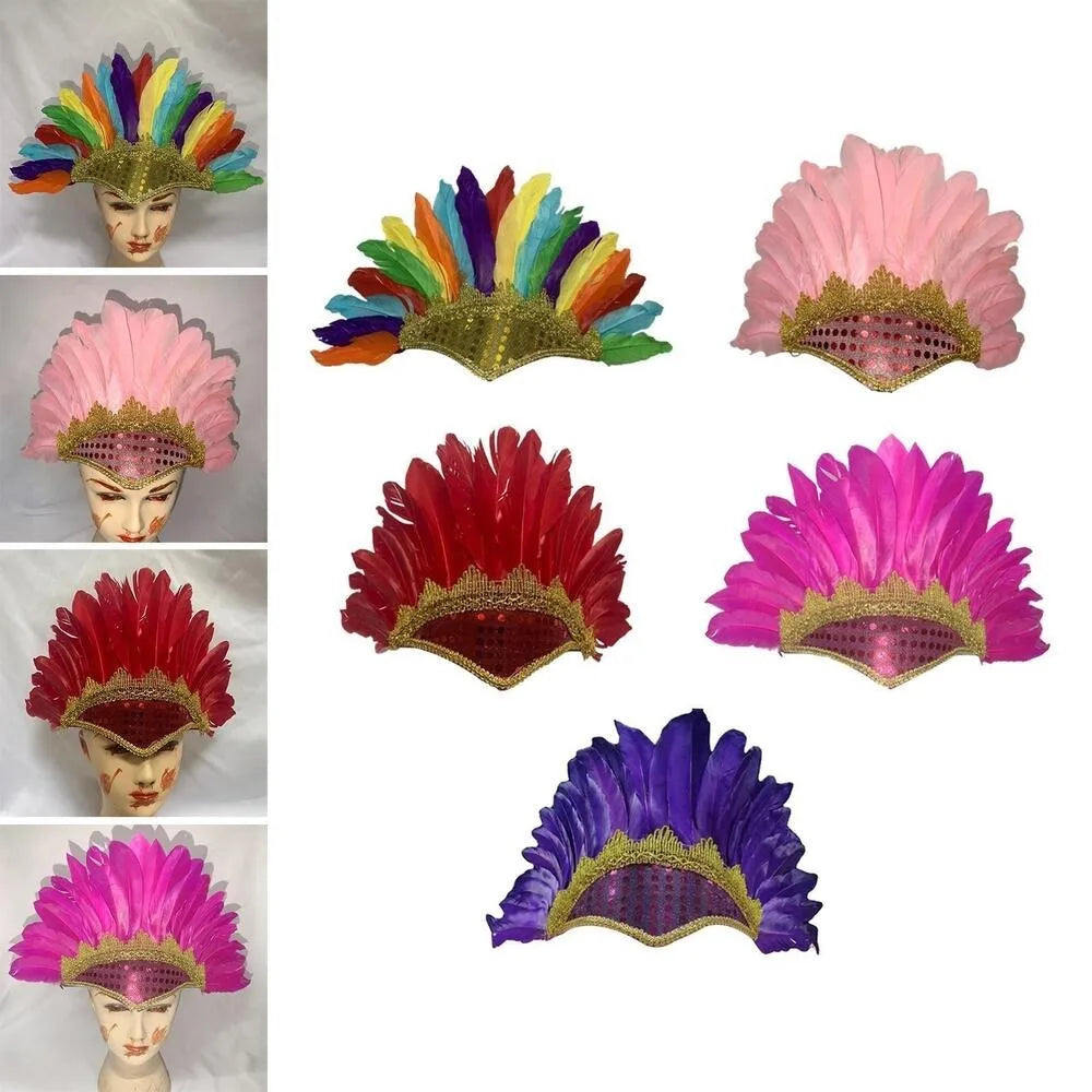 Feather Carnival Costume Children's Day Headwear Fancy Dress Party Headpiece Feather Headdress Quake