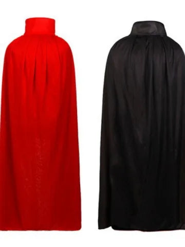 Halloween Women Men Clothes Cosplay Costume Adult Stand Collar Hooded Cape Black Red Reversible Cap Vampire Halloween Party Quake