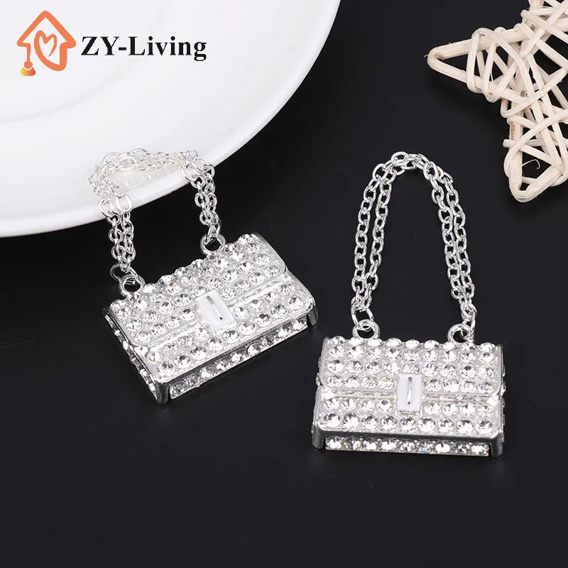 1Pc Metal Chain Handbag Pack Doll Bag Miniature Shopping Handbag For Clothes Dollhouse Miniature Kids Toy Quake