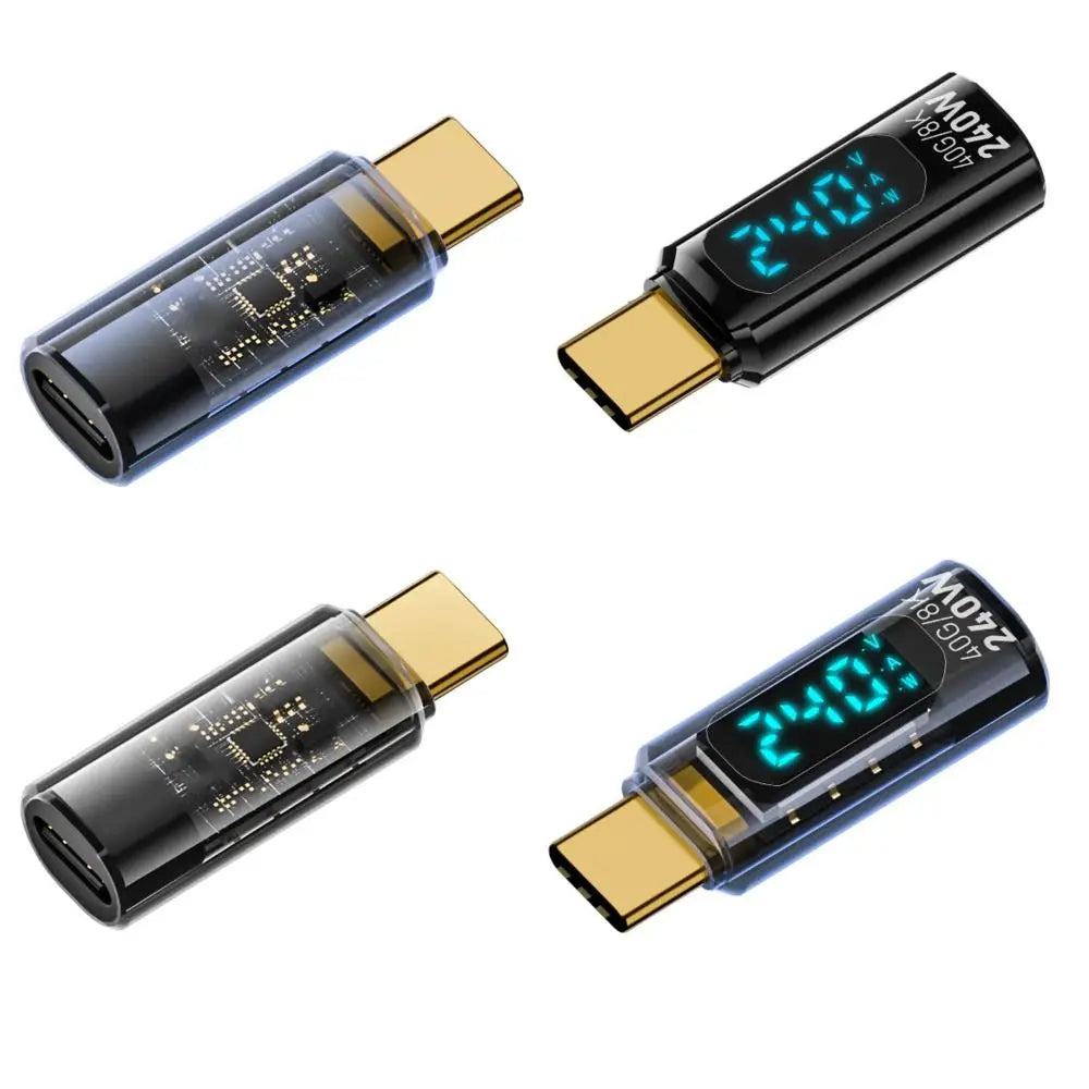 1 PCS Digital LED Display USB 4 Type-C Adapter 8K 60HZ 40Gbps OTG Converter PD 240W Data Transmission USB C Extension Quake
