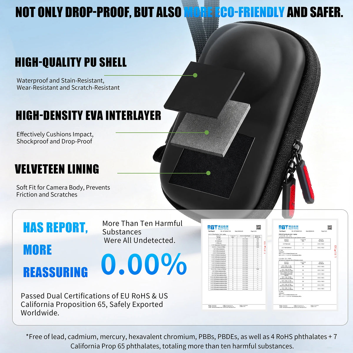 For Insta360 X6 Carrying Case Lightweight Pocket Action Camera Storage Bag with Hand Strap Outdoor Photography Accessories Quake