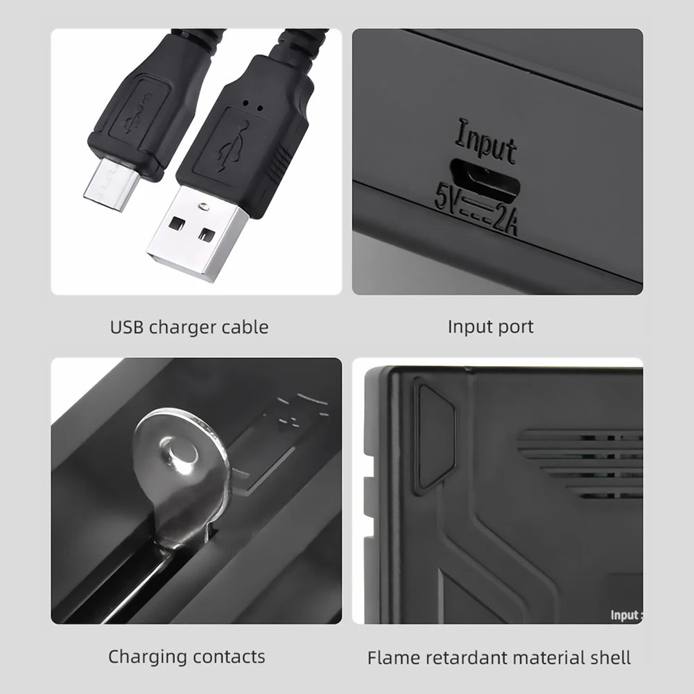 Smart Charger Adapter for 18650 22650 16340 Rechargeable Batteries 1 Slot Quake