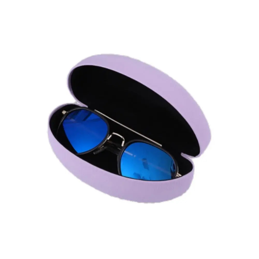 Fashion Men and Women Leather Iron Box Glasses Case Sunglasses Case Sunglasses Box Quake light purple