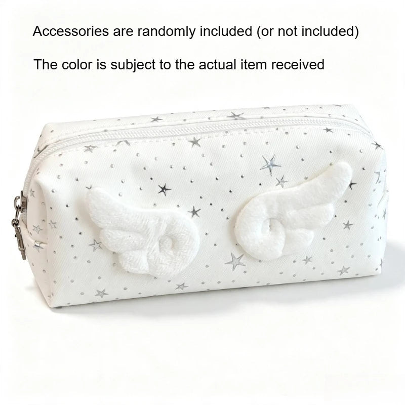 1pc Simple and Exquisite High Aesthetic Ins Style Student Stationery Storage Bag Makeup Bag Quake B
