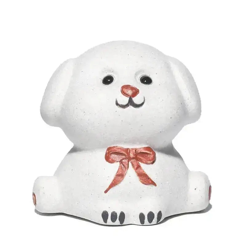 Zisha Zodiac Dog Tea Pet Wealth Nurturing Tea Tray Tea Table Ornament Accessories Shiba Inu Tea Plaything Quake