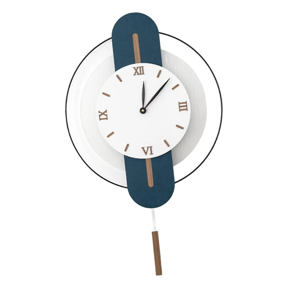 Wood Acrylic Swing Clock Wall Hanging Clock Decorative Battery Powered Mute for Bedroom Office Easily Install Multifunctional Quake