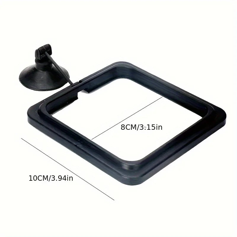 Floating Fish Food Feeder Ring - Square Circle Aquarium Station with Suction Cup, Easy Food Dispenser, Space-Saving Design Quake