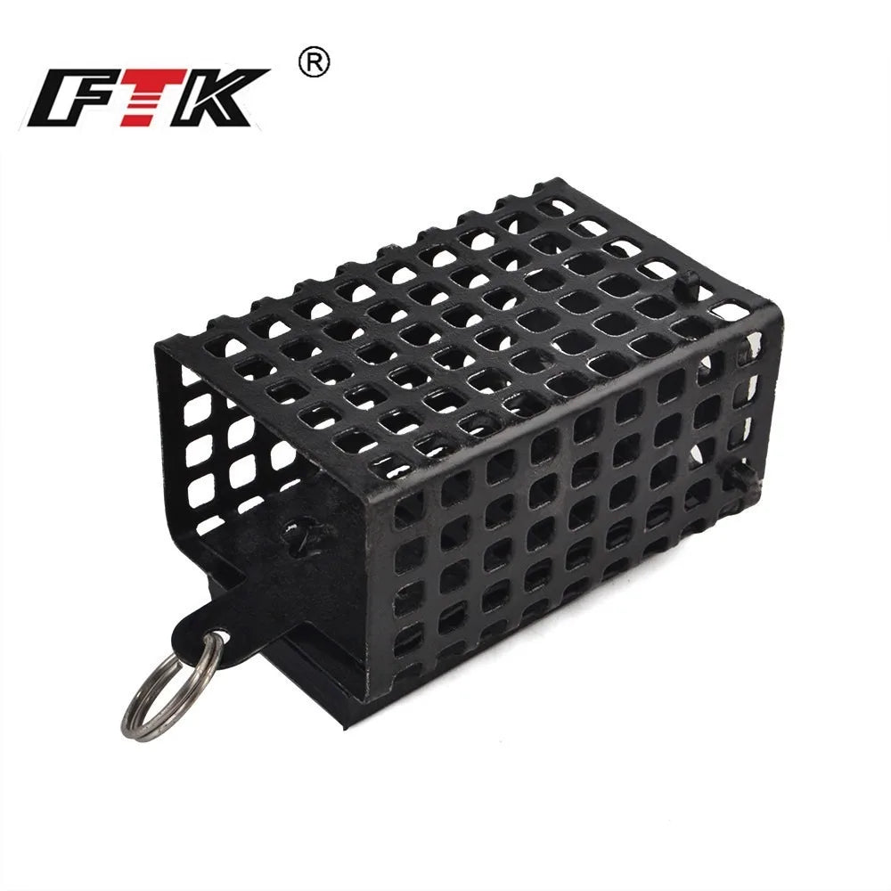Square Shape Metal Feeder Wire Material 30g-100g Weight Bait Basket Holder Carp Fishing Sinking Freshwater Fishing Quake 80g