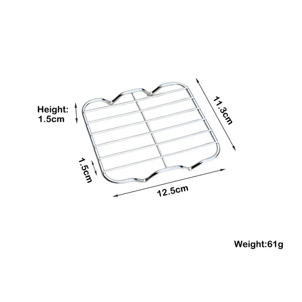 New Stainless Steel Cooling Rack Non-stick Silver Baking Tray BBQ Tray Quake 12.5x11.3cm