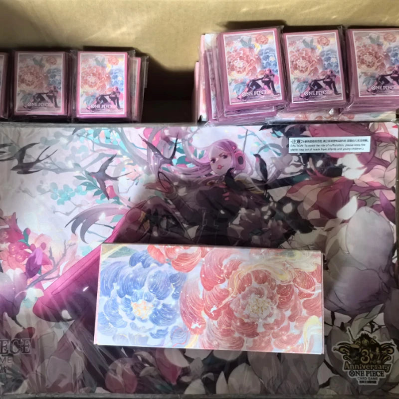 Bandai Official One Piece Card Game Chinese 3rd Anniversary Set Card Sleeves + Deck Box + Play Mat Anime Collectible Gift Toy Quake