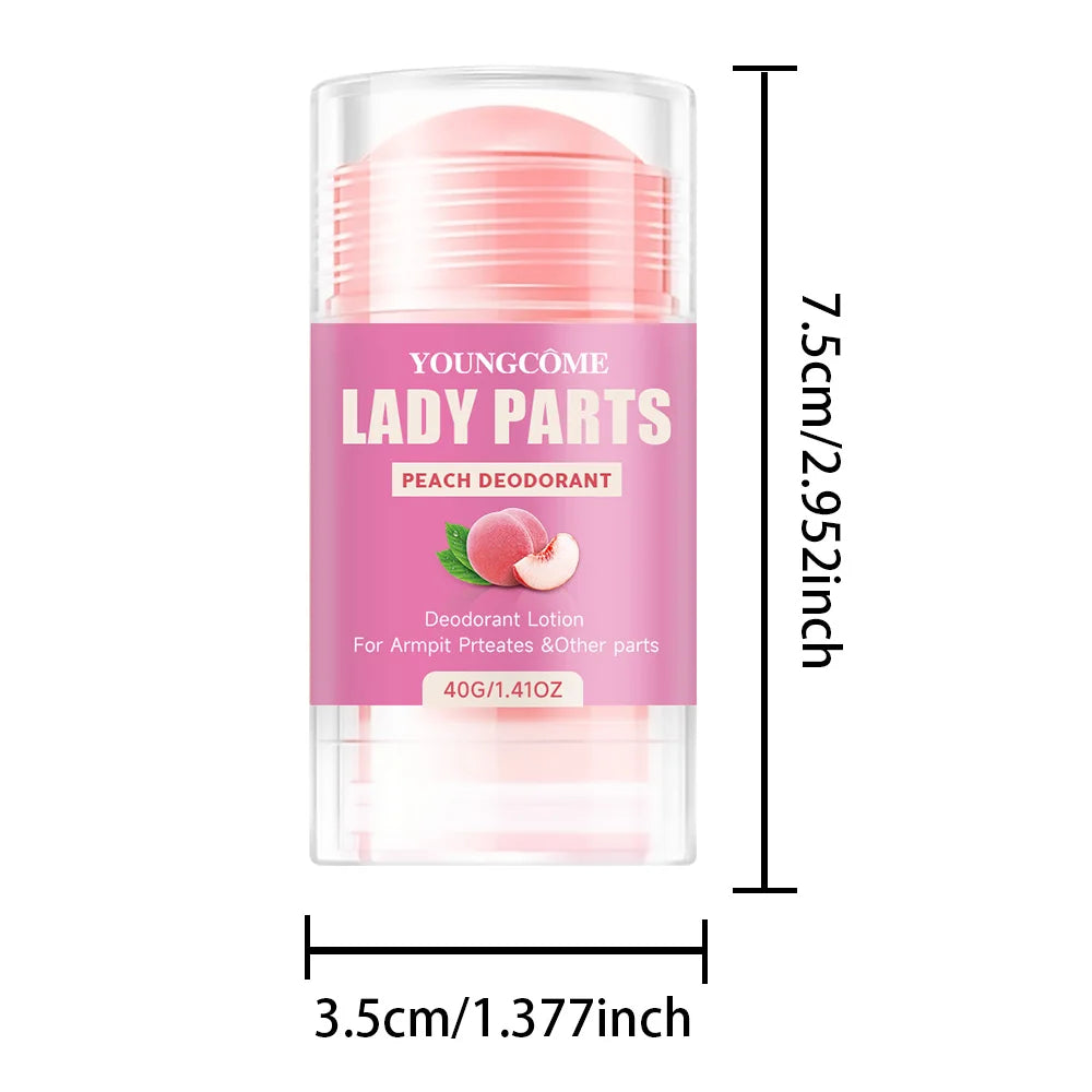 Lady PartsPeach Deodorant Body Care Stick Full Body Deodorant Smooth Stick 72 Hour Odor Control Stay Fresh Fade Body Odor Quake 1PCS