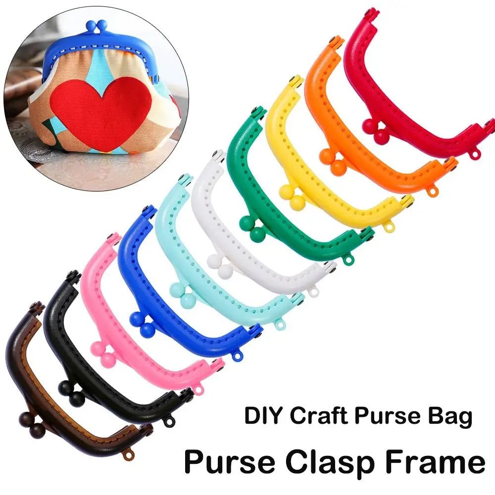 Mini Plastic Purse Frame Kiss Clasp Candy Color Bag Hardware Purse Clasp Frame Bag Kiss Clasp Lock Handle Bag Accessories Quake
