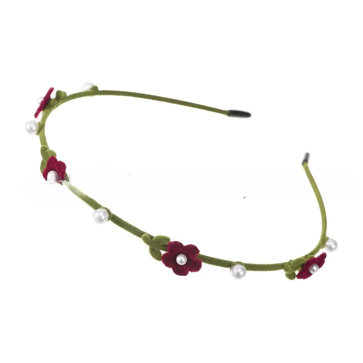 Sweet Cute Bow Headband Fine Velvet Pearl Flower Headband for Women Girls Outdoor Hair Hoop Pressing Hair Styling Accessories Quake hd