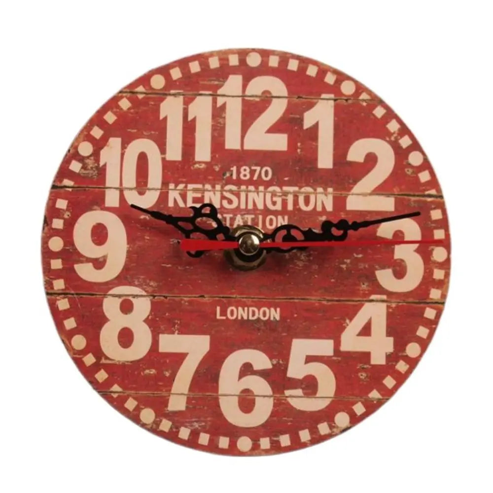 New Wooden MDF Clock Round Shape Home Decoration Wall Clock Covered by Paper Desk Clock Living Room Quake H