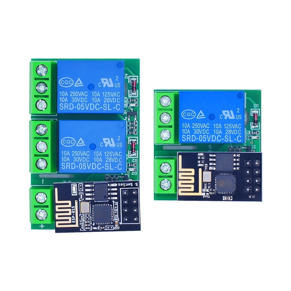 ESP8266 Dual Channel WIFI Relay Module ESP-01 DC5V With Relay Indicator and Reset Button 2 CH relay Boad Low Level Control Quake