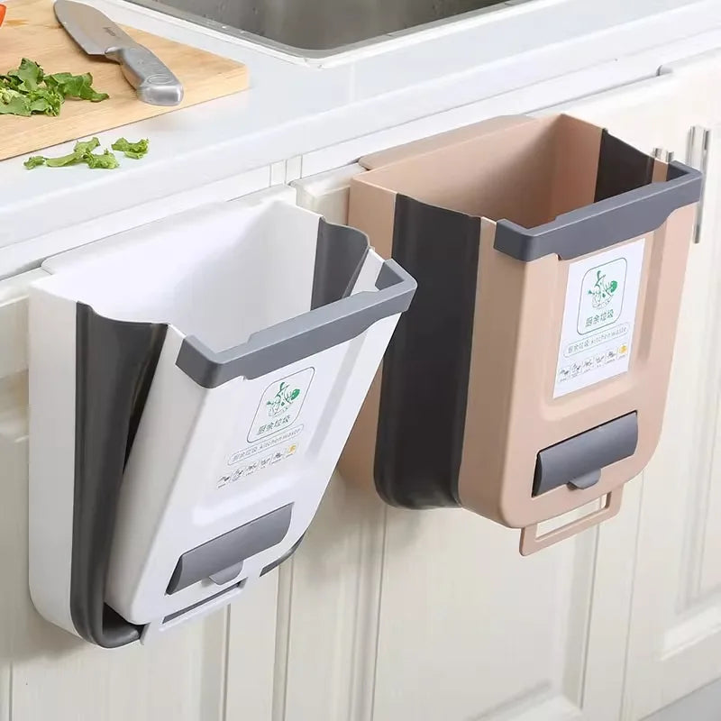 Kitchen Folding Trash Can Wall Mounted Trash Can Kitchen Cabinet Door Mounted Trash Can Folding Trash Can for Vehicles Quake