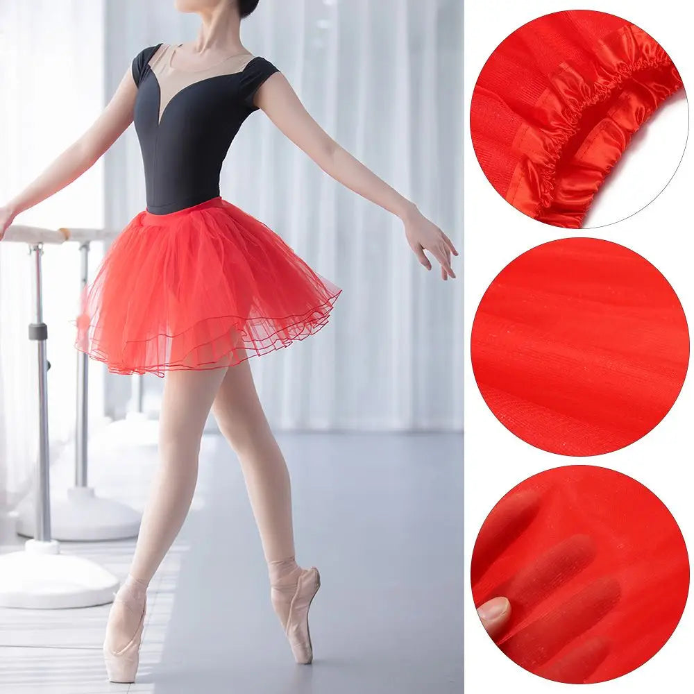 Adult Party Elastic Pleated Dance Puffy Skirts Lolita Petticoat Ballet Skirts Tutus Skirt Quake