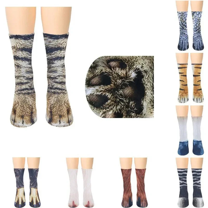 3D animal shaped socks with cute patterns and digital printing simulation fun home personalized socks Quake