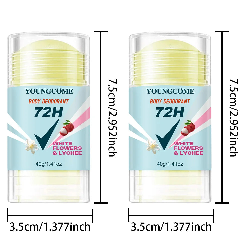  Body Deodorant 72H Anti Sweating Keep Drying Lasting Fragrance Remove Armpit Odor Underarm Refresh Sticks Fade Body Odor Quake 2pcs