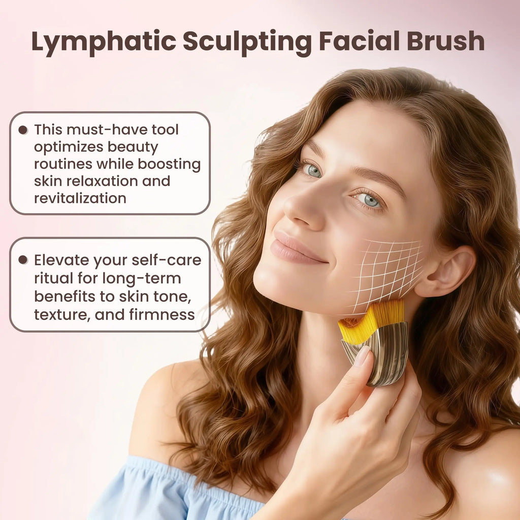 2 PCS Lymphatic Contour Face Brush with Storage Box Features a Newly Upgraded Ergonomic Design for Precise Skin Fit Quake