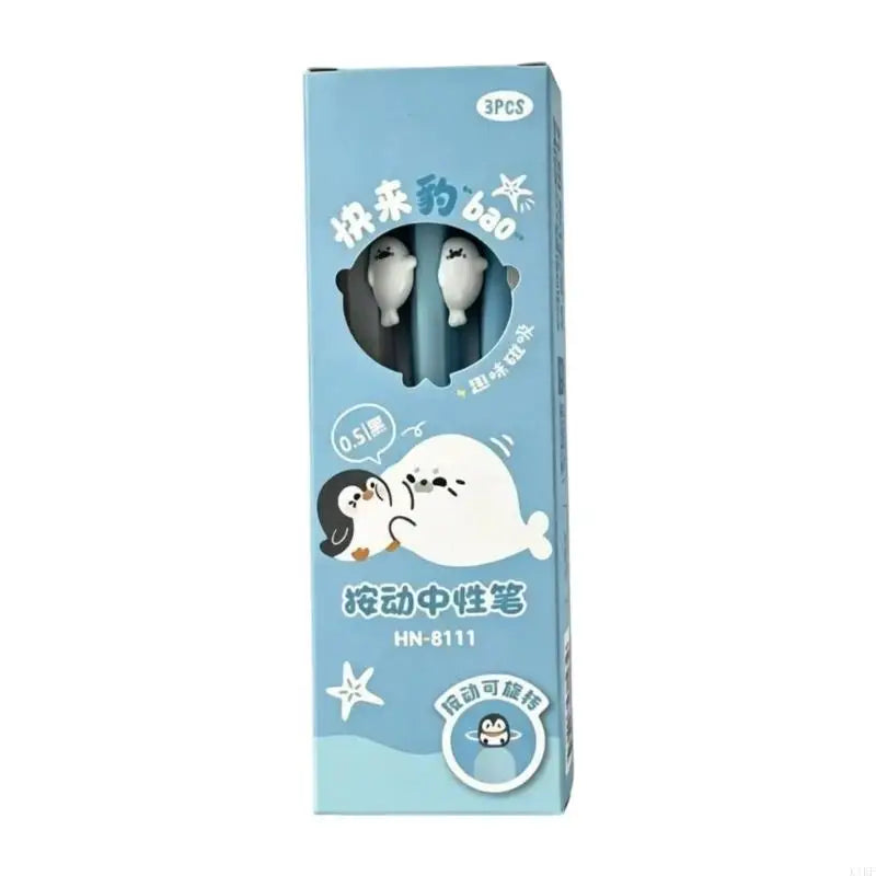 Retractable Gel Pen with Smooth Quick-Drying 0.5MM Pen Point, and Playful Animal Decorations for Writing K1KF Quake 1penguin CN