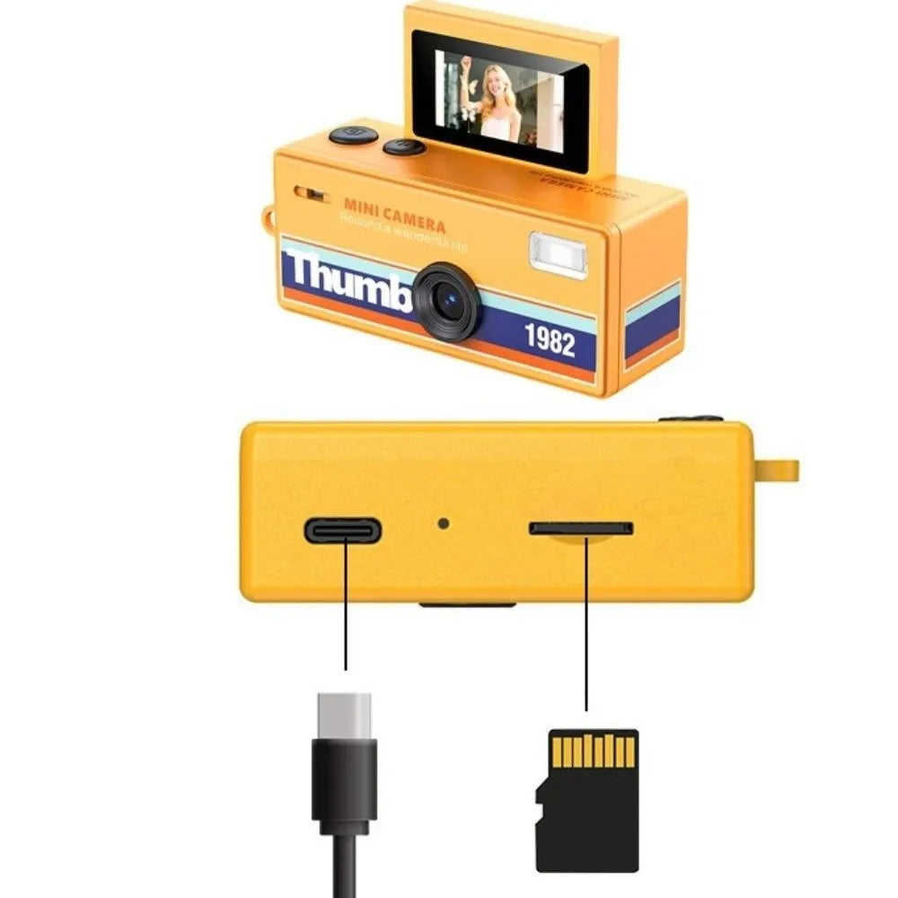 Gifts Flip Screen Keychain Thumb Camera Retro Bag Charm Digital Camera Mini with Video Recording Outdoor Sports Camera Quake