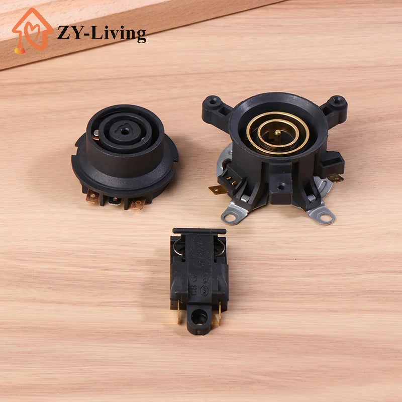 3pcs/set Electric Kettle Accessories Base Thermostat Temperature Switch Connector Black Switch Coupler Socket Set Quake