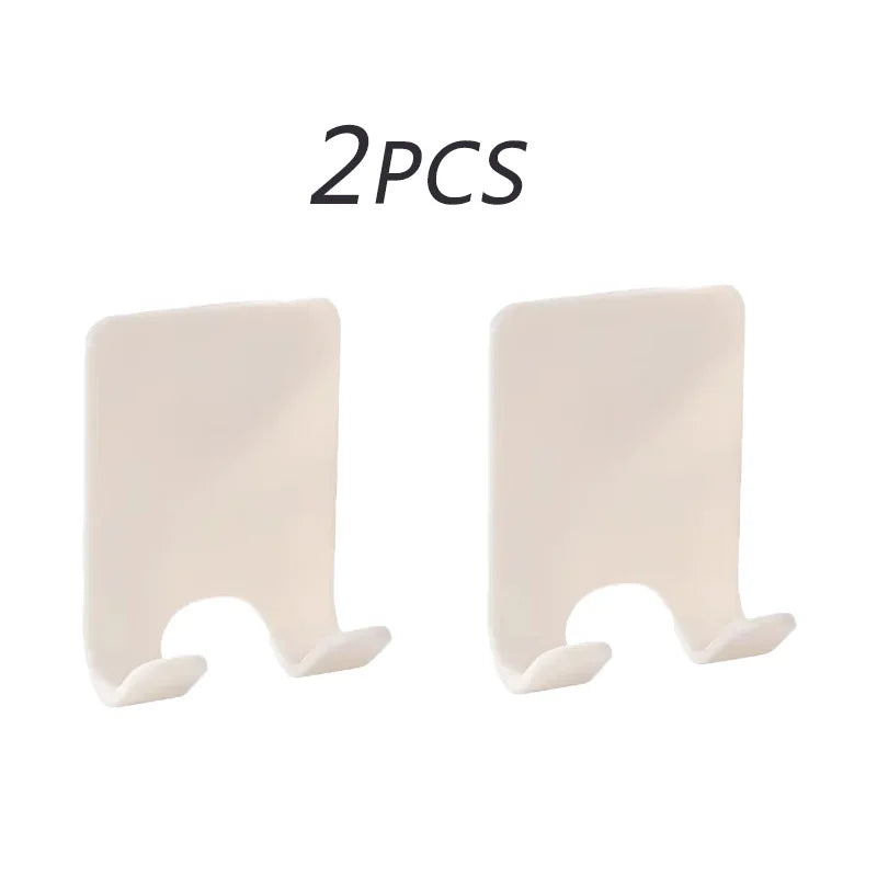 2/4PCS Plastic Shaver Holder Wall Mounted Adhesive Razor Hook Rack for Bathroom Shower - Strong Sticky No Drill Installation Quake M487 white 2pcs