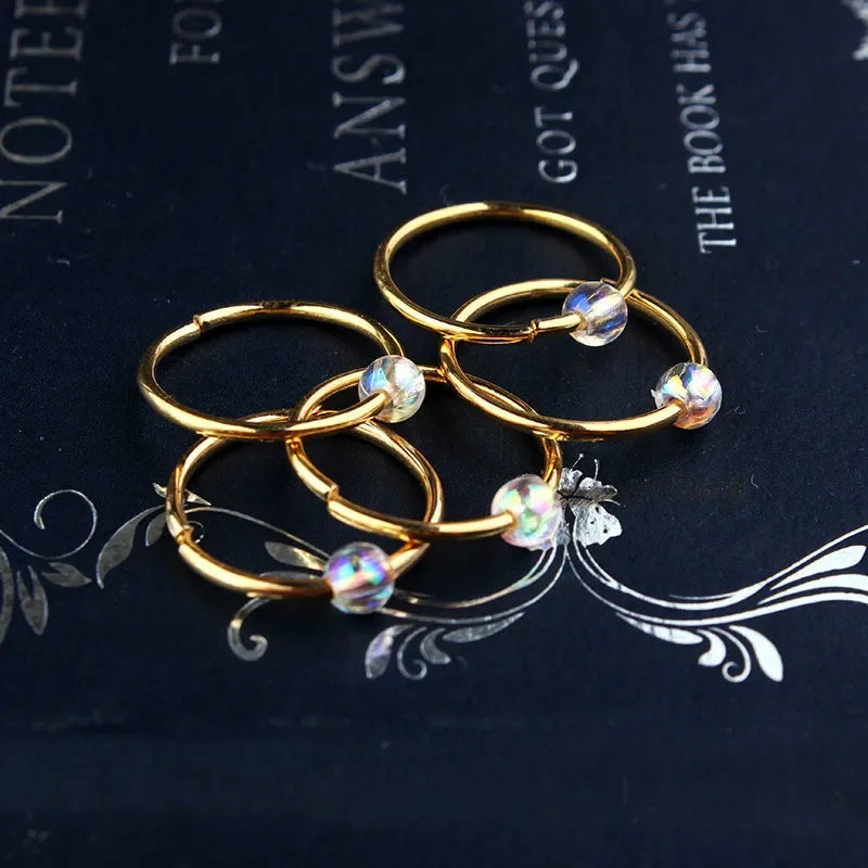 Silver & Gold Hair Ring Cuffs – Dreadlock Braid Beads 5-100pcs