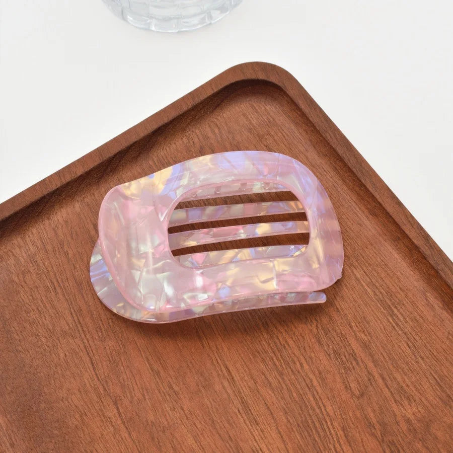 Women Girls Elegant Hair Claw Clips Arc Shaped Geometric Hairgrip Ponytail Clamp Hairpin Headwear Women Hair Accessories New Quake pink