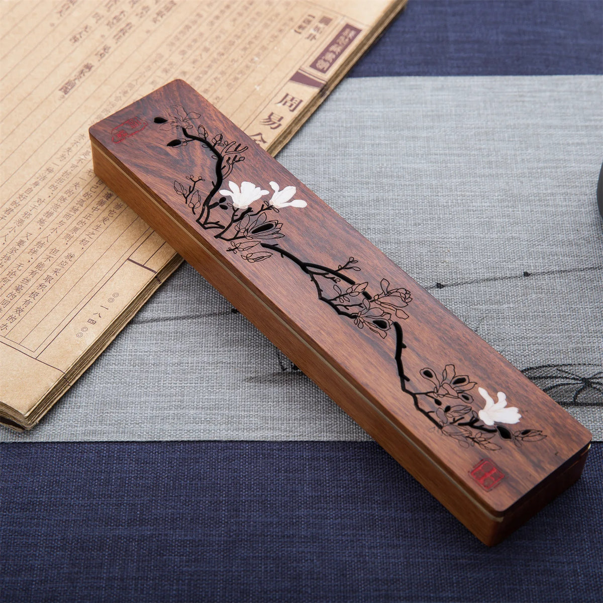 Wooden bed incense burner, cultural and creative Chinese style Zen ornaments, household incense sticks, solid wood creative Quake Burner unpackaged 2