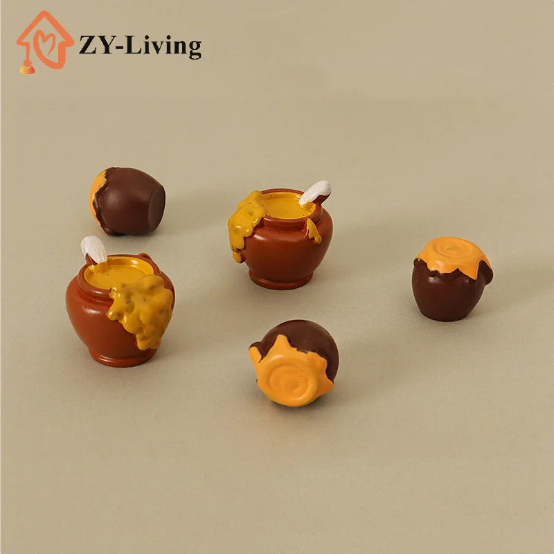3Pcs 1/12 Dollhouse Simulation Honey Jar Set Dollhouse Miniature Kitchen Food Decoration Dolls House Accessories Quake