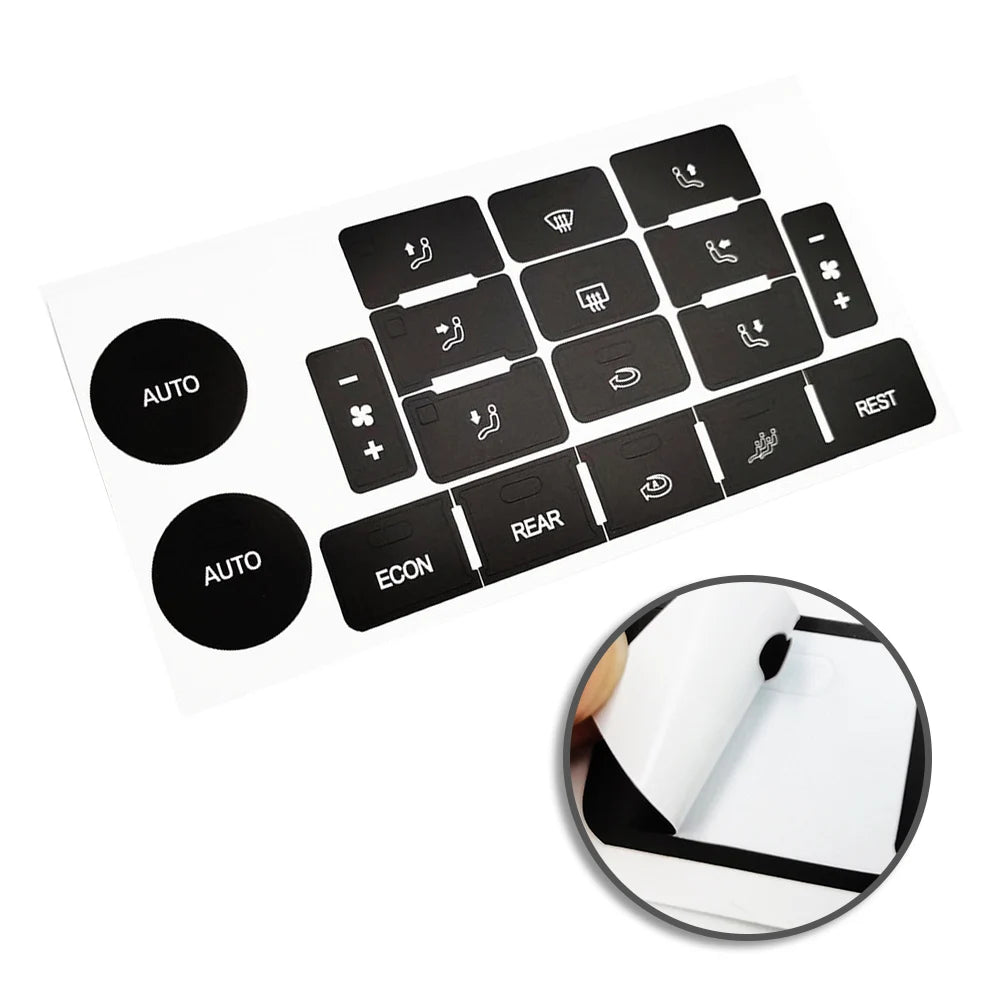 AC Panel Button Overlay Sticker for Touareg 2004 2005 2006 2007 2008 2009 Vinyl Repair Decal for Climate Controls Quake