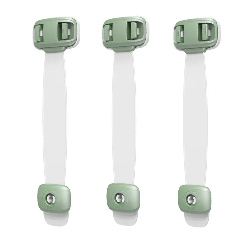 3pcs/lot Children Security Protector Baby Care Multi-function Child Baby Safety Lock Cupboard Cabinet Door Drawer Safety Locks Quake B13 Green 3Pcs