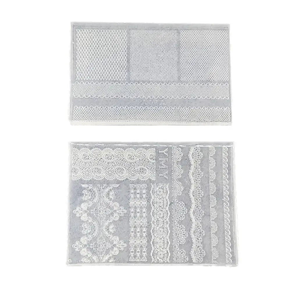 Lace Nail Art Stencil Sheets Flexible Silicone Nail Templates Hollow French Lace Mesh Pattern DIY Polish Transfer Mold Manicure Quake B172 B173