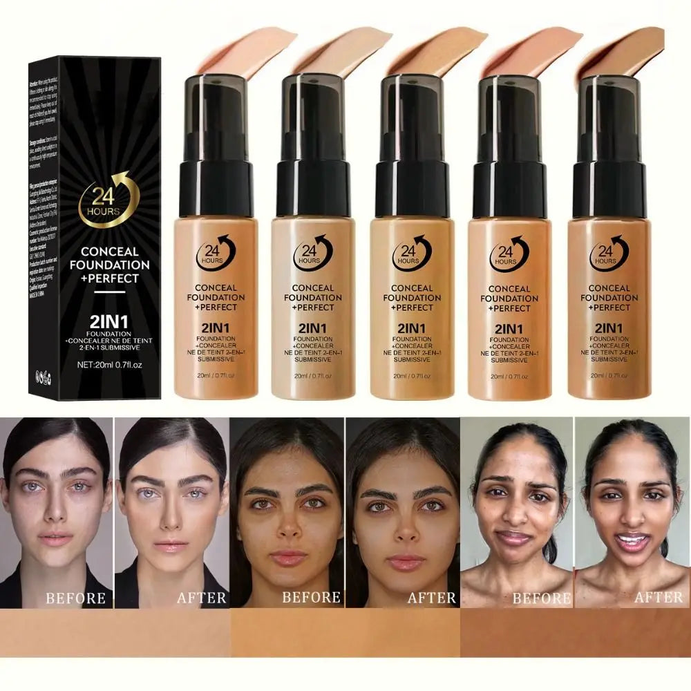 New Waterproof Liquid Foundation Matte Oil-Control Face Foundation Cream Sweat Proof Full Coverage Foundation Concealer Cream Quake