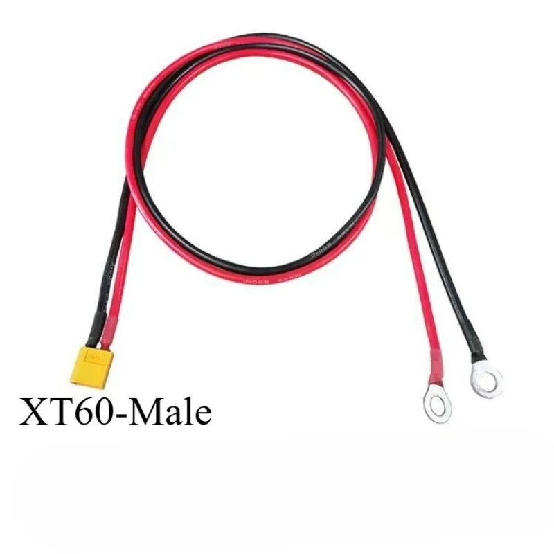 10AWG XT60 Connector Cable Male/Female to M6/8/10 Ring Lug Terminal Adapter Wire for Drone RC Battery Charger Power Connection Quake XT60-Male M10 2M